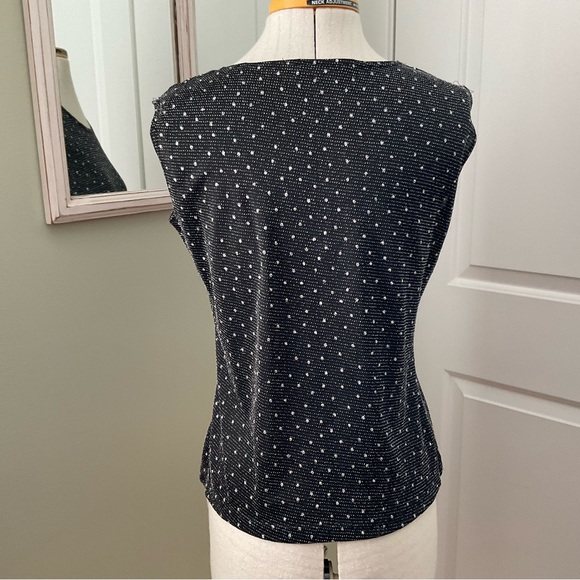 BROCHURE, BLACK METALLIC SLEEVELESS BLOUSE, SIZE: M - Picture 2 of 8